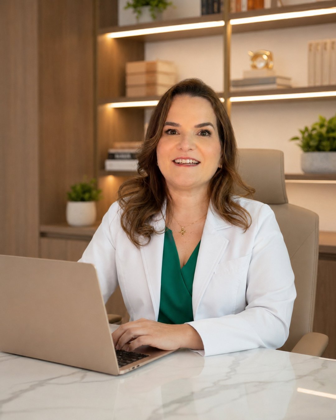 Dra. Paula Vilhena em seu consultório